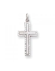 10k White Gold Cross Charm - Religious Jewelry