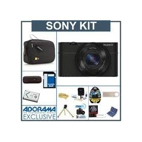 Sony Cyber-Shot DSC-RX100 Digital Camera, Black - with 8 GB SDHC Memory Card, Camera Case, Spare Sony NP-BX1 Battery, Mini Tripod, Mack 3 Year Warranty, Professional Lens Cleaning Kit, Screen Protectors, Microfiber Cleaning Cloth, USB 2.0 Secure Digital Reader, Flash Drive - Includes 13 Items