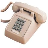 Scitec Inc. 25001 Traditional Desk Phone with Double-Gong Bell Ringer, Heavy Metal Base