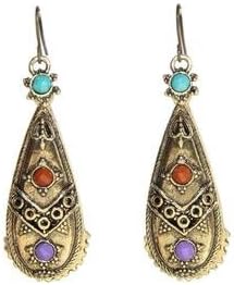 LUCKY THAI GODDESS TEARDROP HANGING DANGLE DROP EARRINGS , BRAND NEW in GIFT BOX
