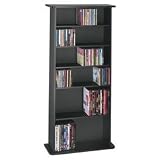 Atlantic Drawbridge DRA280MM03 280 CD 112 DVD BluRay Games Wood Cabinet (Black)