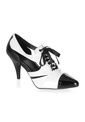 Women's 3 Inch Heel Black And White Pump
