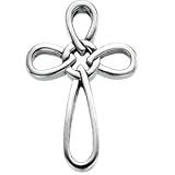 14K White Gold Cross Pendant - 34.25x22.00mm