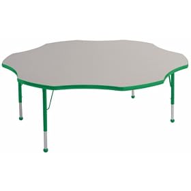 60 Flower Activity Table with Adjustable Standard Legs - Green by Ecr4kids