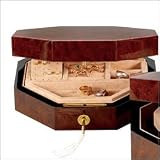 Ragar Large Octagonal 3 High Jewelry Box in Faux Burl