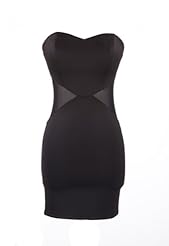 Strapless Cutout Mesh  Dress