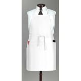 Extra Long 3 Pocket Bib Apron White