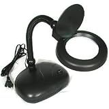 5X BLACK POWER MAGNIFY DESK LAMP FLEXIBLE ARM w/GLASS LENS WHITE LIGHT