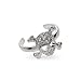 Pave Skull & Crossbones CZ Silver Toe Ring- Skull Toe Ring