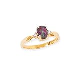10K Yellow Gold 0.04 ct. Diamond and 1 ct. Mystic Fire Topaz Ring