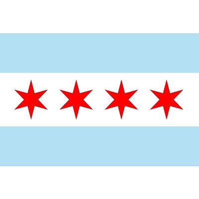 Professionally Framed Chicago City Flag Poster Print - 13x19 with RichAndFramous Black Wood Frame