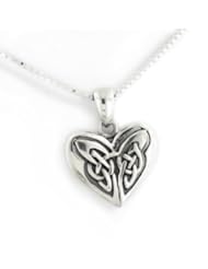 Celtic Knot Eternal Heart Sterling Silver Pendant 18" Chain Necklace