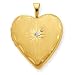 14K 20mm Diamond Set Cross Heart Locket
