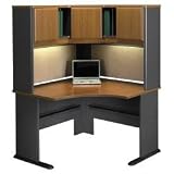 48 Corner Desk and Hutch Set - Series A Natural Cherry Collection - Bush Office Furniture - WC57466-67