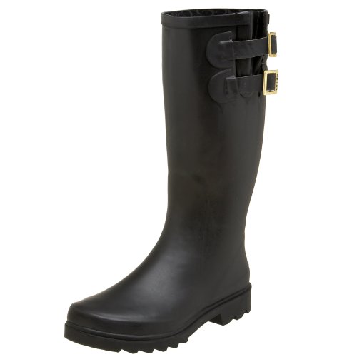Chooka Women's Premium Solid Dual Buckle - Black Rain Boot