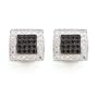 Sterling Silver Black Sapphire And Clear Cubic Zirconia Omega-Back Earrings