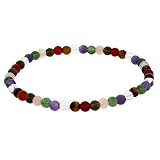 Genuine Tiger Eye, Carnelian, Amethyst, Aventurine, Rose Quartz, Smokey Quartz, and Crystal Bead Bra...