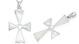 White Mother of Pearl Cross Pendant Sterling Silver