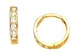 14k Yellow Gold Huggie Earrings With CZs