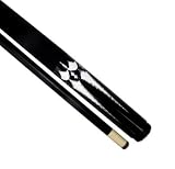 Iszy Billiards 58-Inch 2 Piece Fibreglass Pool Cue Billiard Stick, Black-White, 21-Ounce