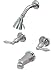Hardware House 387449 Caspian Double Handle Tub/Shower Faucet Satin Nickel
