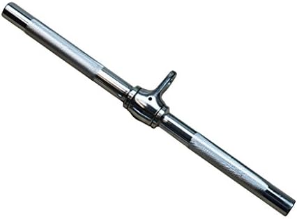 GHP Home Gym Chrome Finish Revolving/ Rotating Multi-Purpose Straight Bar Cable Attachment