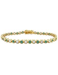 Emerald and Diamond Tennis Bracelet with 5.00 CT TGW on 18K Yellow Gold