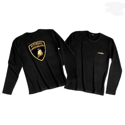 Lamborghini Black Long Sleeve Crest Tee