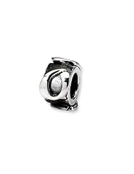 Letter O, Alphabet Charm in Sterling Silver For 3mm Charm Bracelets