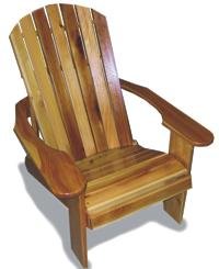 Adirondack Chair Handcrafted in Natural 1 Inch Thick Western Red Cedar