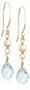 14k Yellow Gold, March Birthstone, Aquamarine Briolette Hook Earrings