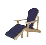 Outdoor Patio Adirondack Chair Ottoman Cushion in Blue Color
