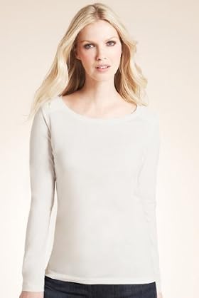 Indigo Collection Cotton Rich Plain Stretch T-Shirt
