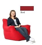 Comfort Research Twill Beanbag Club Chair, Red