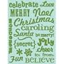 K&Company Brenda Walton Die-Cut Stickers, Peppermint Twist Glitter Words