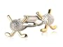 Silver Gold Golf Ball Club Cufflinks with Gift Box