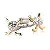 Silver Gold Golf Ball Club Cufflinks with Gift Box