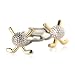 Silver Gold Golf Ball Club Cufflinks with Gift Box