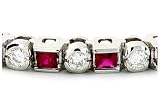 14K White Gold 4.60cttw. Ruby & Diamond Bracelet