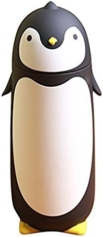 KEden Lovely Penguin Shaped Stainless Steel Thermos Child Water Bottle for Kids, Cute Cartoon Thermos Water Bottle 9 oz Black