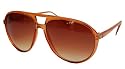 Aviator Glasses / Sunglasses with Plastic Frame - Uv400 Protection Lens - Brown Auburn w/ micro case