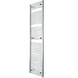Chrome Bathroom Curved Heated Towel Radiator Rail - 1800mm x 500mm