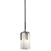 Kichler Lighting 42432SWZ Leeds 1-Light Mini Pendant, Shadow Bronze with Satin-Etched Cased Opal Glass