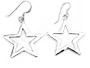 Sterling Silver Large Open Star Silhouette Earrings
