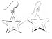 Sterling Silver Large Open Star Silhouette Earrings