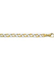 7mm Fancy Two Tone Gold Link Bracelet 7"