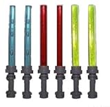 Lego Lightsaber Lot- 6 TOTAL - 3 Different Colors with Hilts