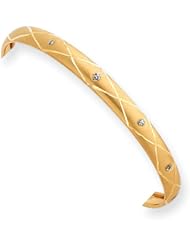 14k Yellow Gold Rhodium 4mm D/C and Satin Flexible Baby Bangle