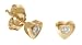 9ct Gold First Diamond Heart Stud Earrings