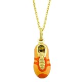 14 Karat Yellow Gold 18 Inch Enamel Sneaker Pendant Necklace